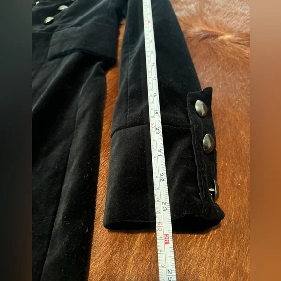 Vintage Pure Badass Rare Flawless Velvet Steampunk/Military Long Jacket